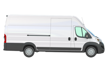 a long wheel-based white van with deliveries 