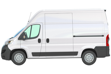 a small white van for deliveries