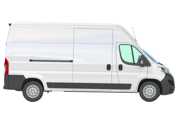 a white transit sized van for deliveries